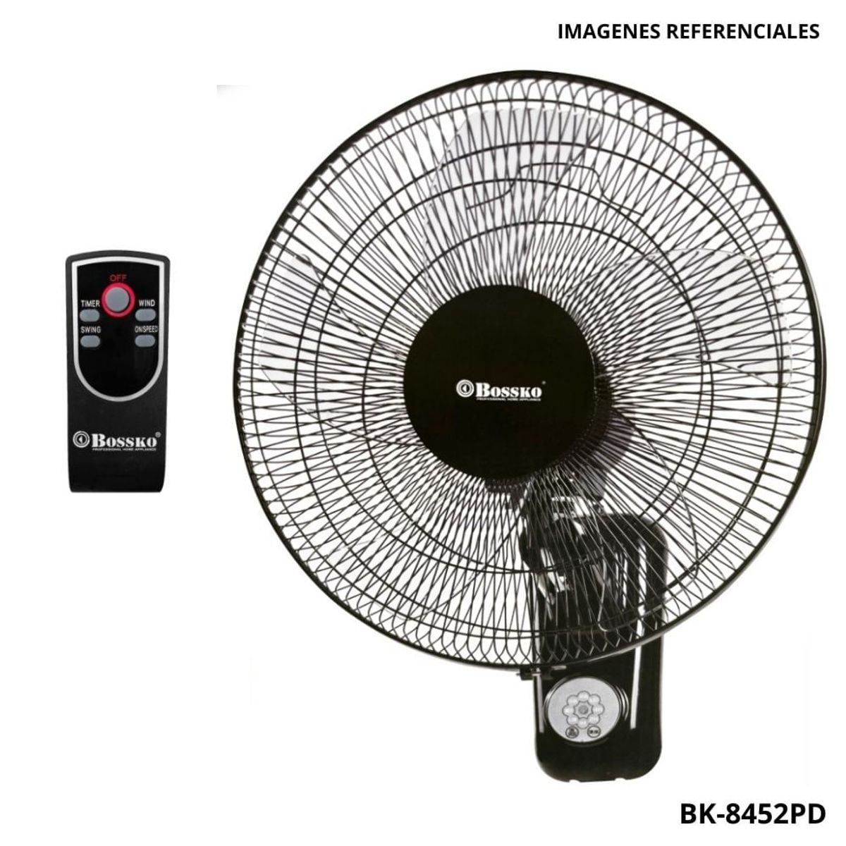 BOSSKO - Ventilador de Pared Bossko BK-8452PD + Control