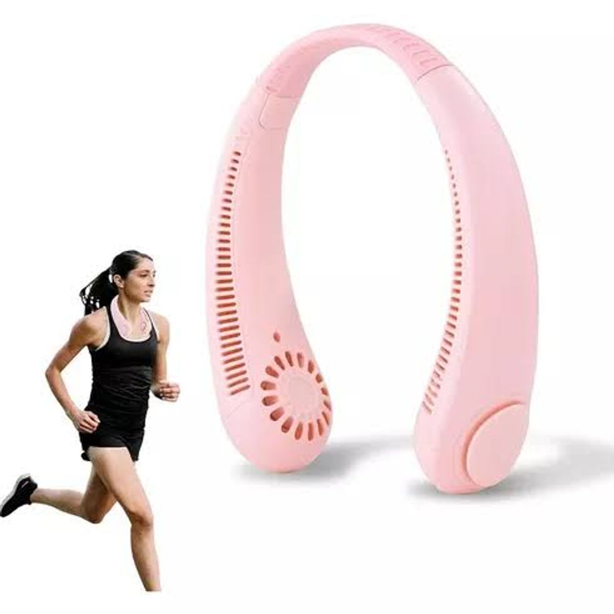 OEM - Mini Ventilador Cuello Portátil 3 niveles Recargable ROSADO