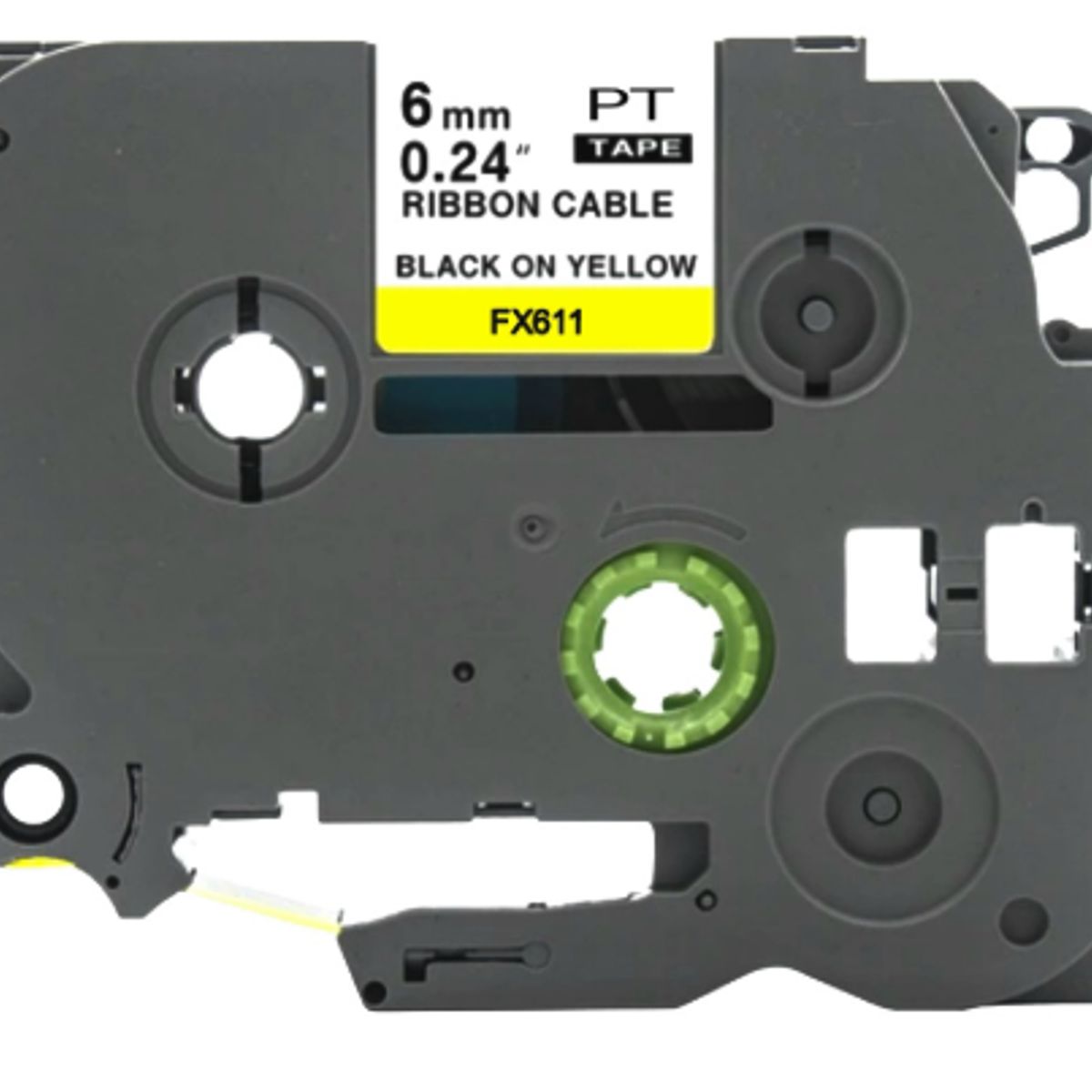 GENERICO - CINTA BROTHER COMPATIBLE Tz2-FX611 6MM LETRA NEGRO SOBRE AMARILLO