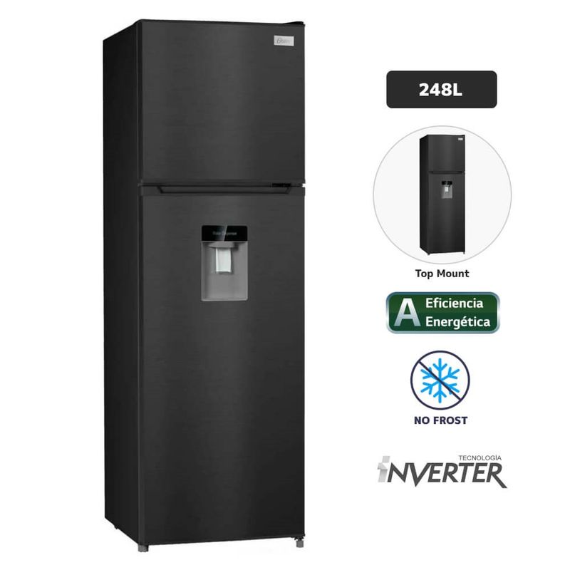 OSTER - Refrigeradora OSTER 248L No Frost OS-PNFME2900BD Black Inox