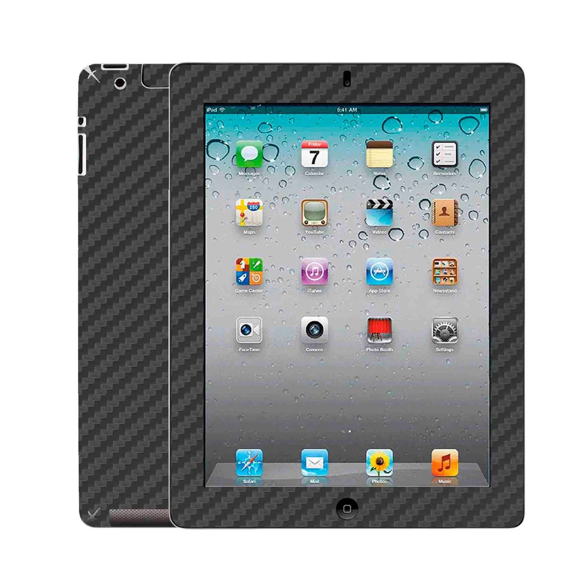 GENERICO - Skin adhesivo fibra de carbono Gris para Ipad 2