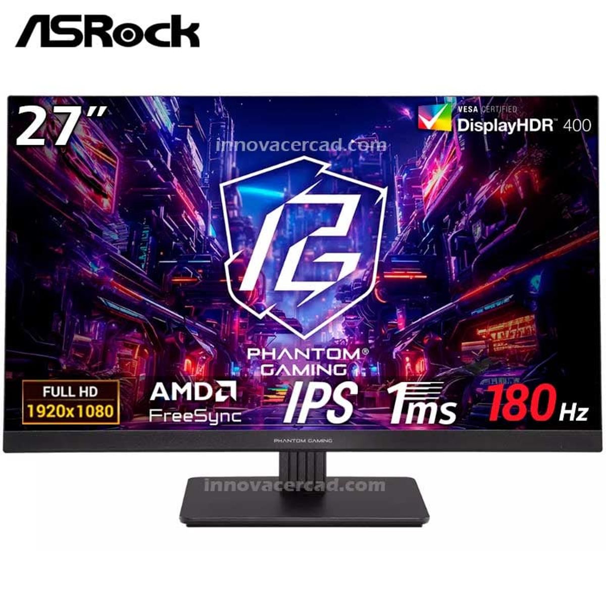 ASROCK - Monitor Gaming Asrock Phantom 27 PG27FFT1B 180hz 1ms IPS FreeSync