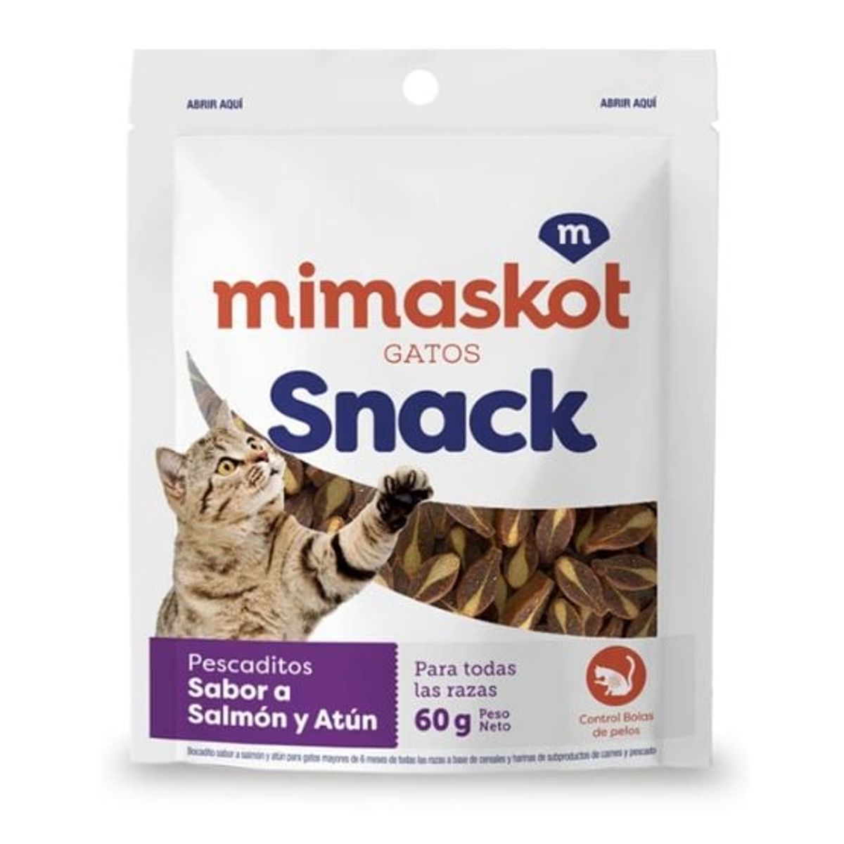 MIMASKOT - MIMASKOT GATOS SNACK PESCADITOS 60GR