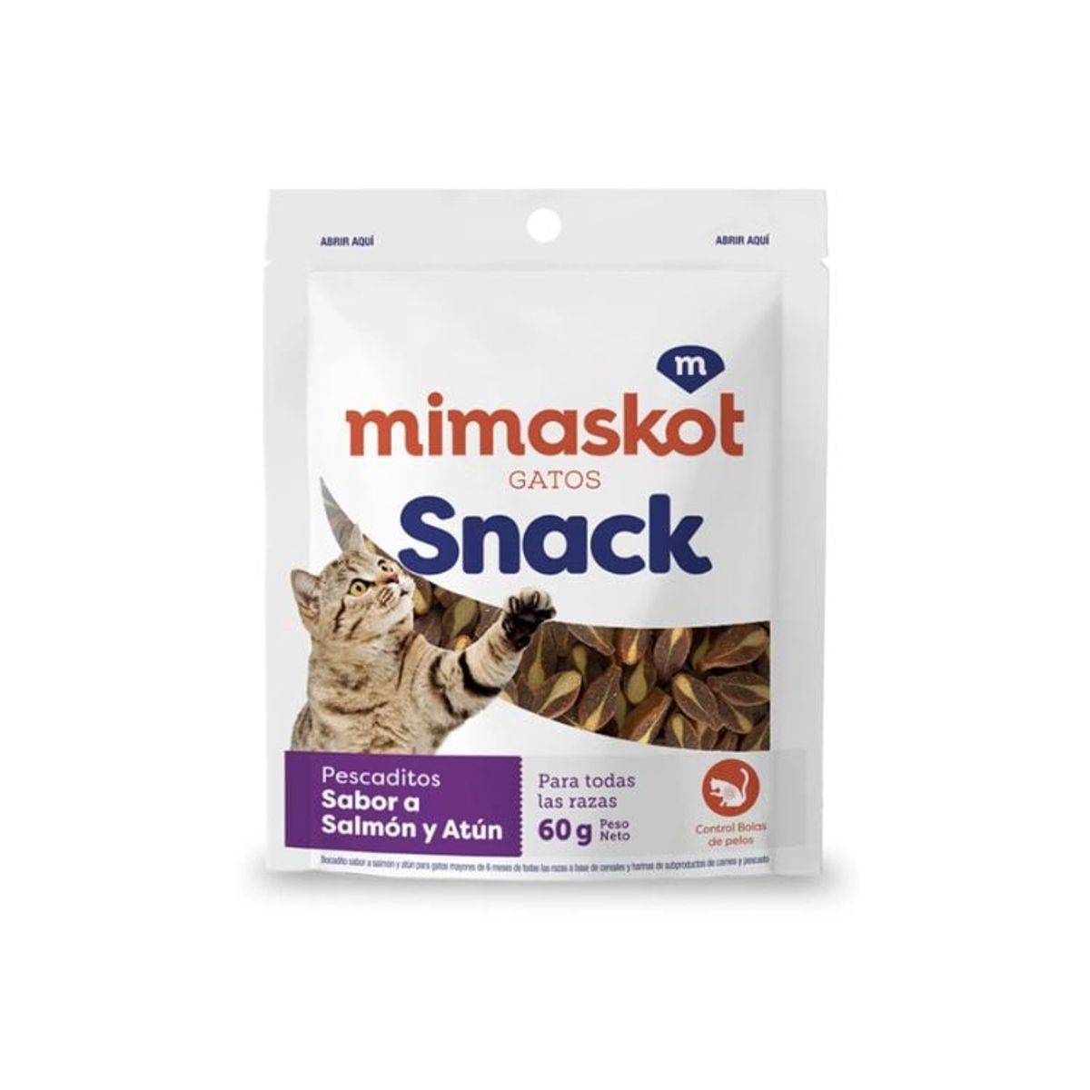 MIMASKOT - MIMASKOT GATOS SNACK PESCADITOS 60GR