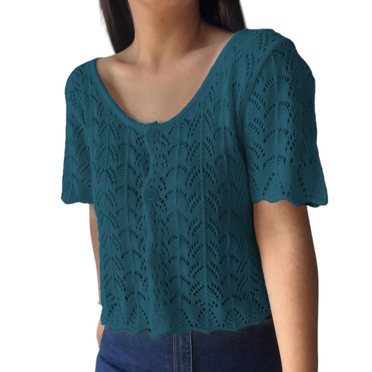 GENERICO - Polo Mujer Traslucido Hilo 359G-18 Color Amarillo