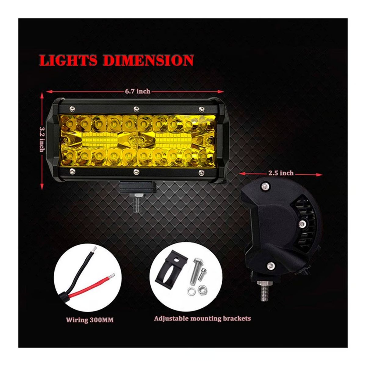 GENERICO - Barra Led 120w 7 pulgadas Color Ambar 2 en1