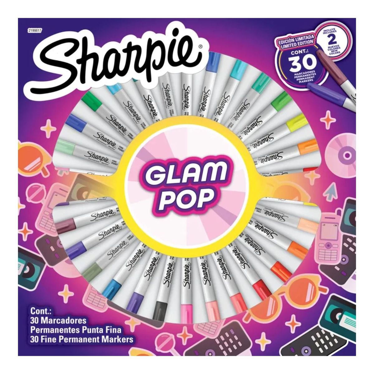SHARPIE - Sharpie punta fina perm Glam Pop X30