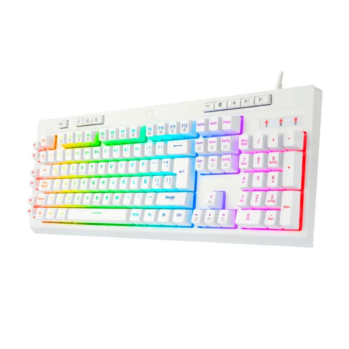 REDRAGON - Teclado Gamer Membrana Redragon Shiva K512w Rgb Blanco español