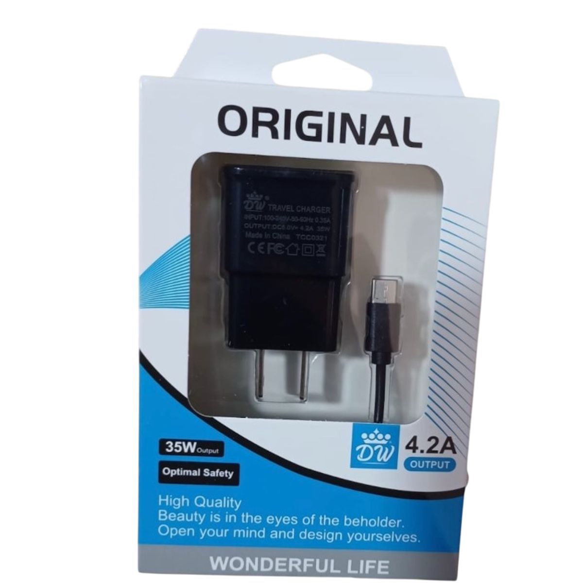 GENERICO - CARGADOR PARA TELEFONOS MOVILES ORIGINAL DE USB A TIPO C NEGRO 35W