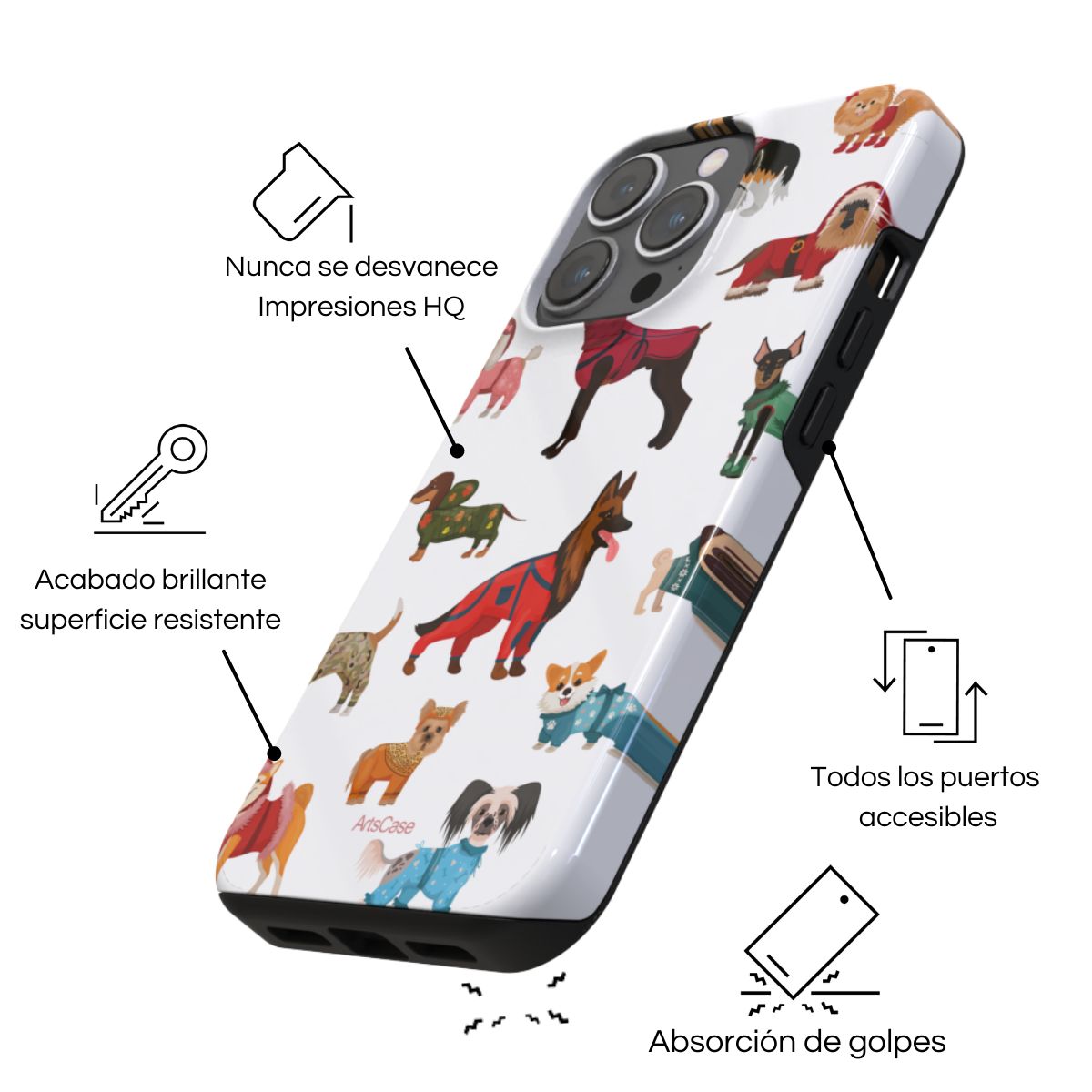 ARTSCASE - Case iPhone 15 Pro Fashion Dogs Artscase