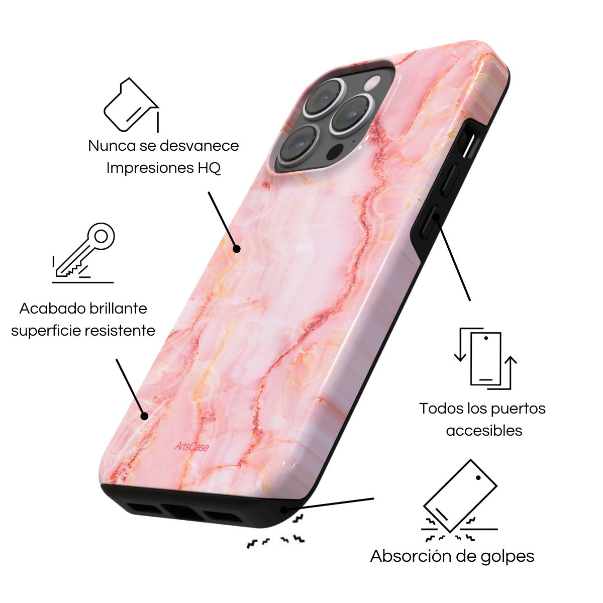 ARTSCASE - Case iphone 13 Pro Max Pink Salt Flats Artscase