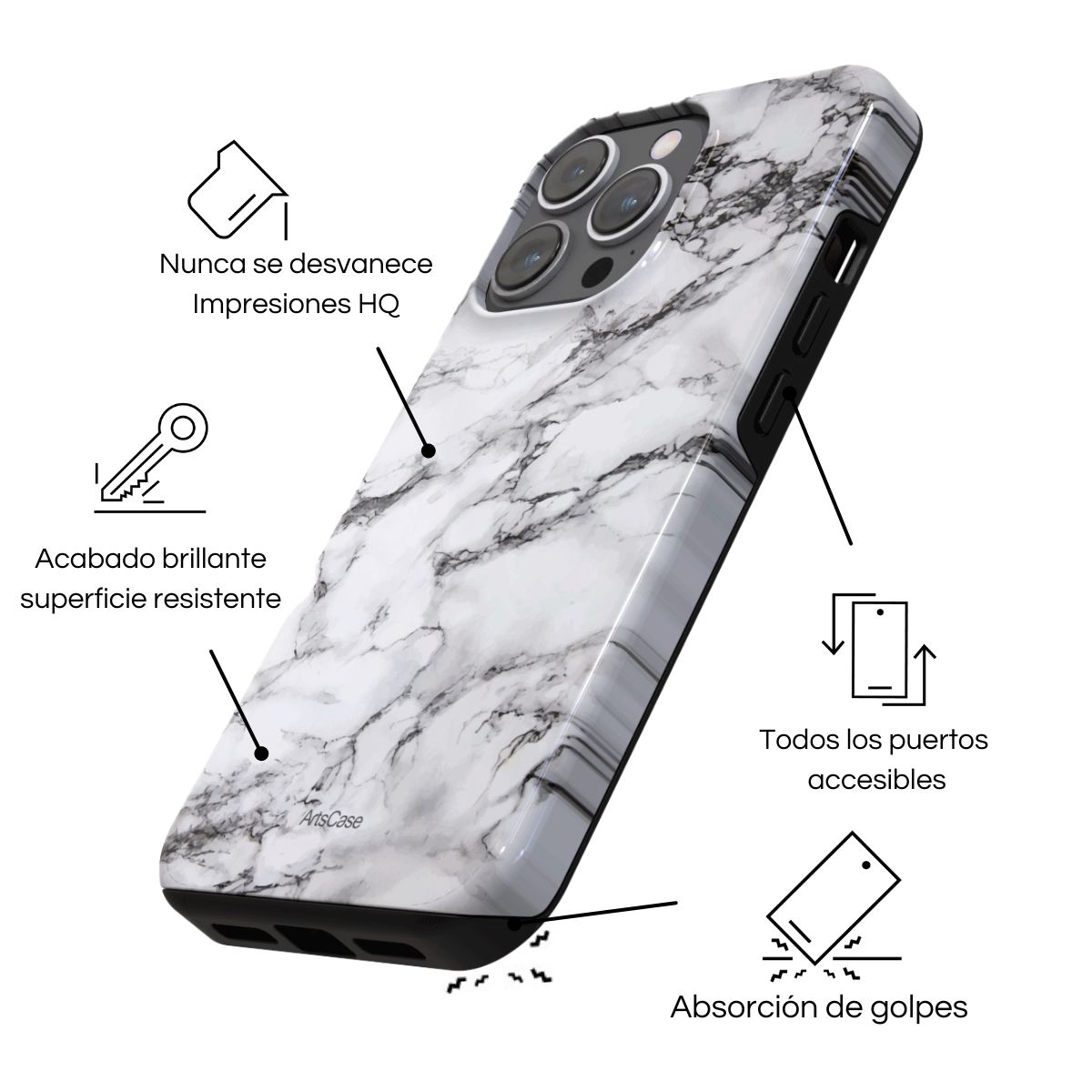 ARTSCASE - Case iphone 15 Pro Max White Satin ArtsCase