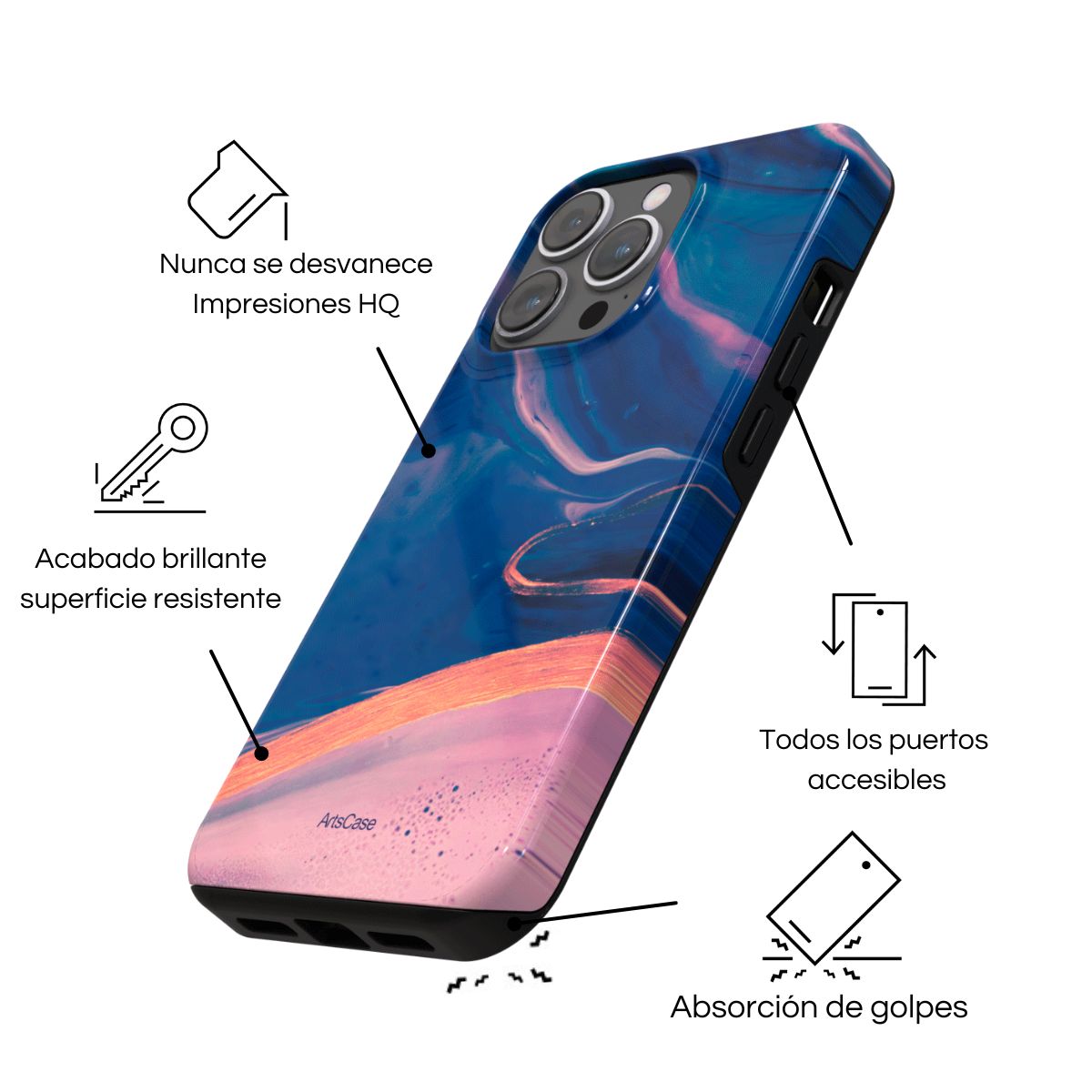 ARTSCASE - Case iphone 15 Pro Max My Acrylic Paint Abstract Marbling ArtsCase