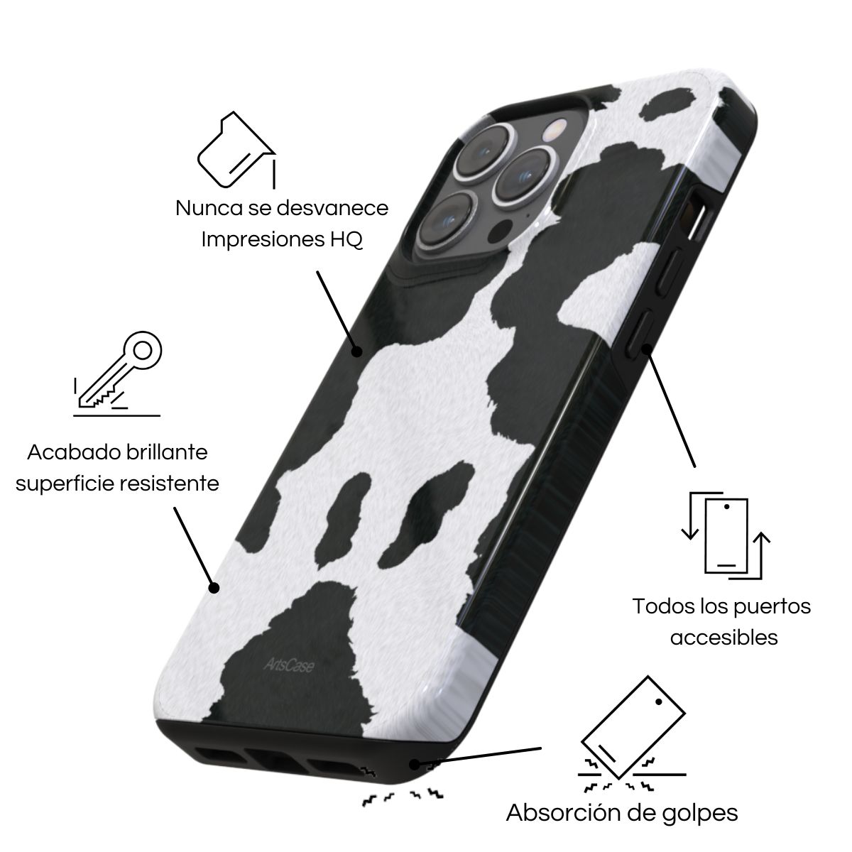 ARTSCASE - Case iphone 13 pro max Cowhide ArtsCase