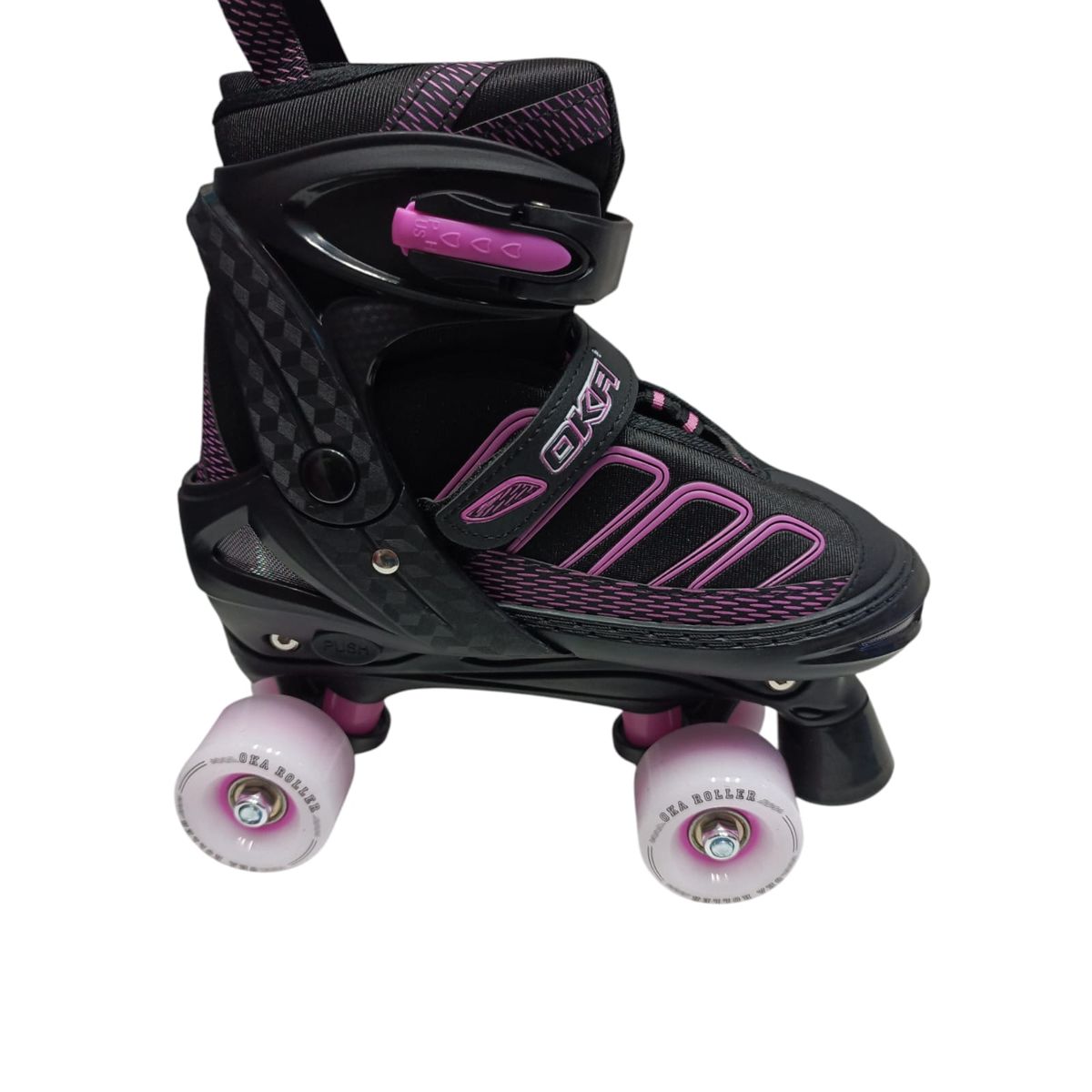 OKA - PATIN 4 RUEDAS OKA NEGRO ROSADO TALLA M 34-37