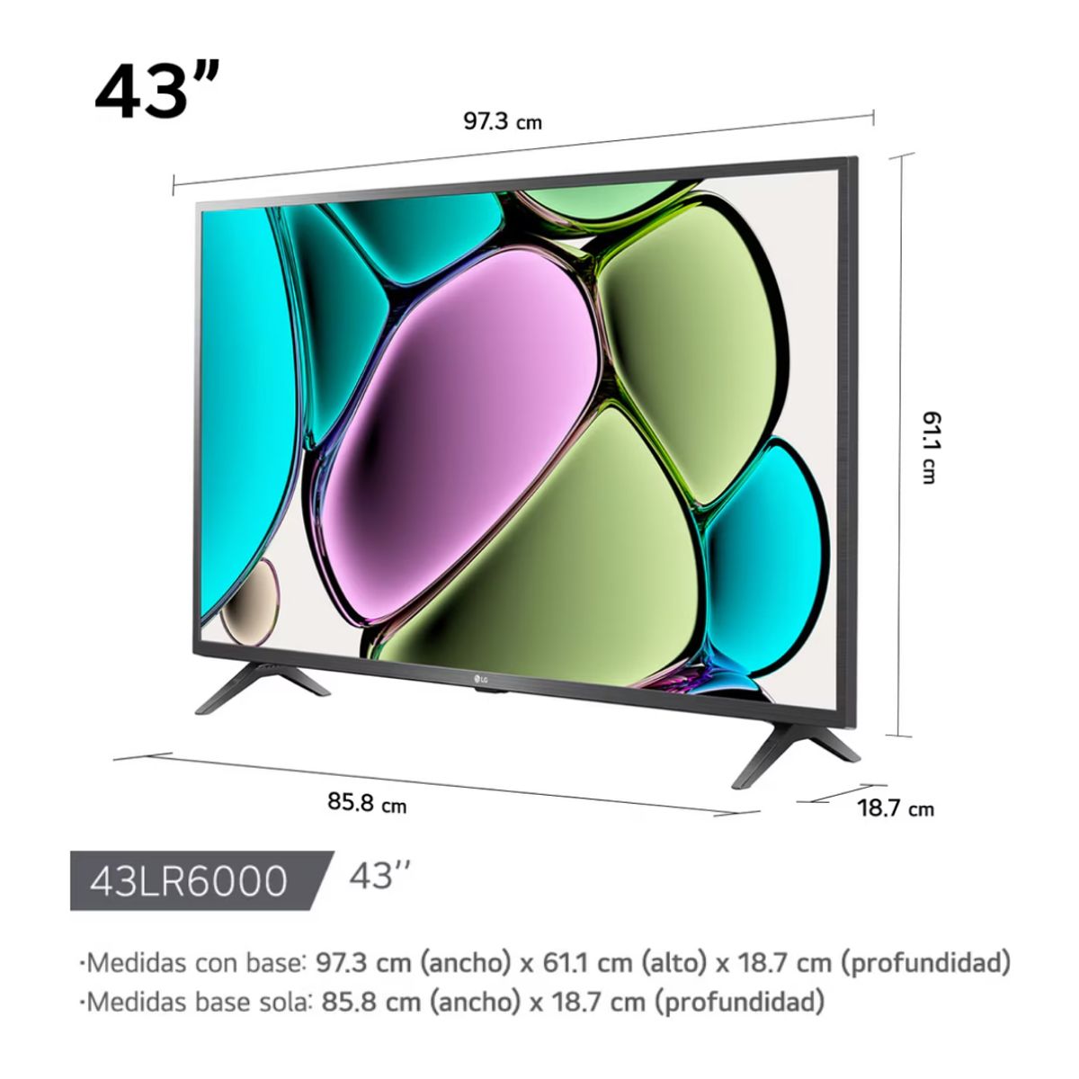 LG - TELEVISOR LG 43 SMART TV THINQ AI WEBOS HUB FHD LED 2024 - 43LR6000PSA