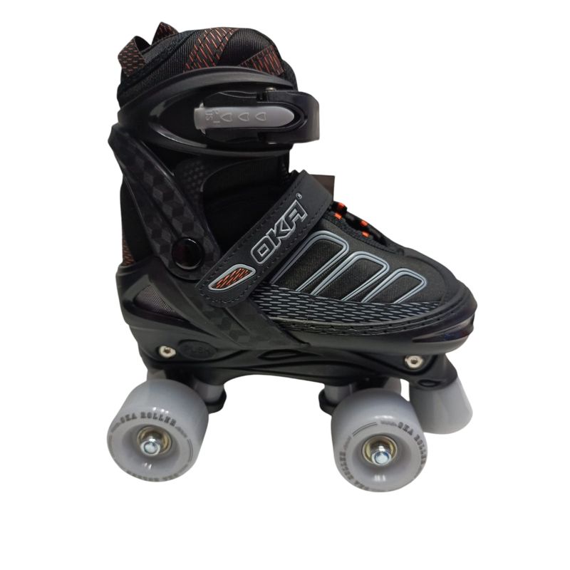 OKA - PATIN 4 RUEDAS OKA NEGRO ANARANJADO TALLA L 38-41