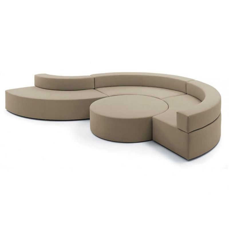 GENERICO - Sofá Modular Luke Curvo + Puff Circular - Beige