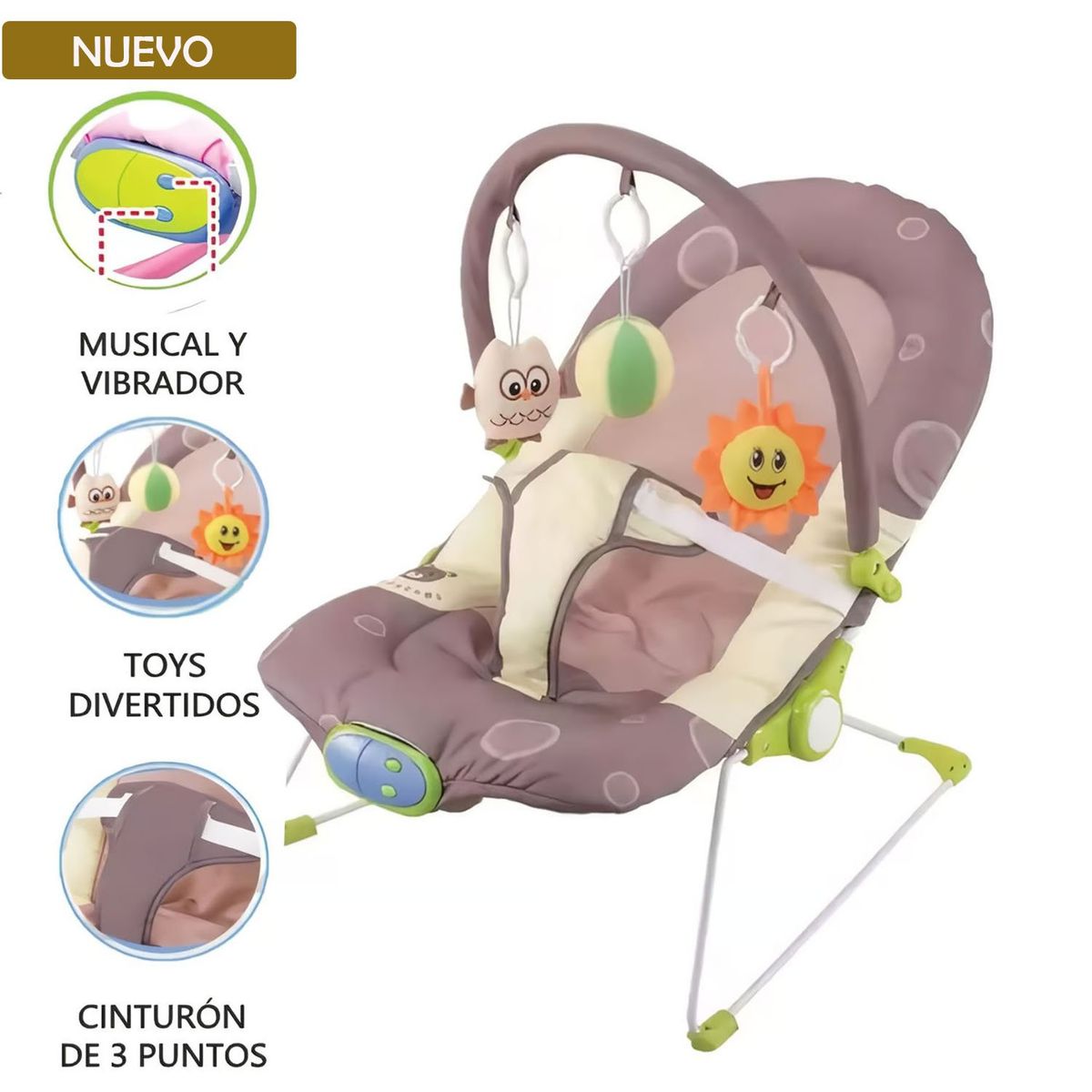 IDEAL - Silla mecedora Ideal Musical con Vibrador Monito