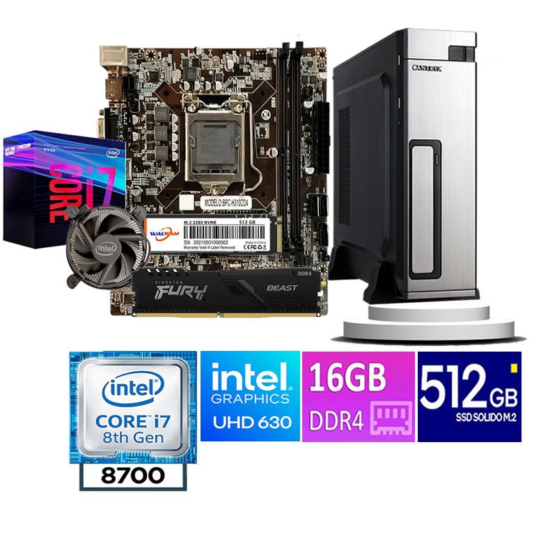 ANTRYX - COMPUTADORA DE ESCRITORIO SLIM CORE I7 8700  16GB RAM 512  GB SSD M2