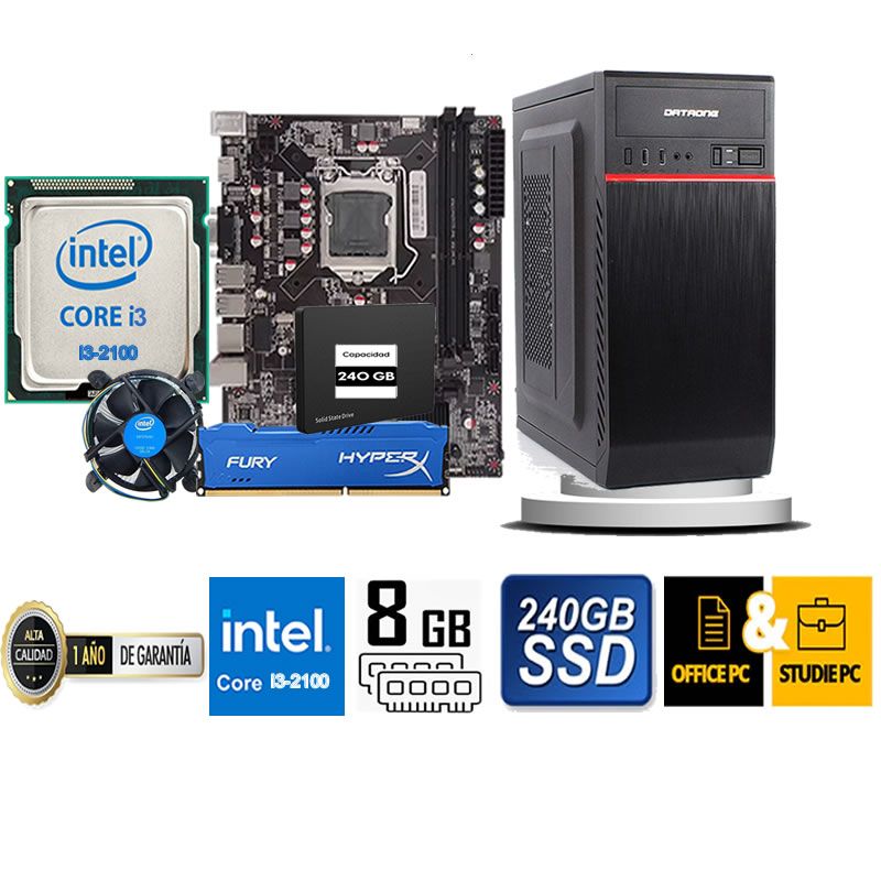COMPUTADORA DE ESCRITORIO CORE I3 2100  8GB RAM 240  GB SSD