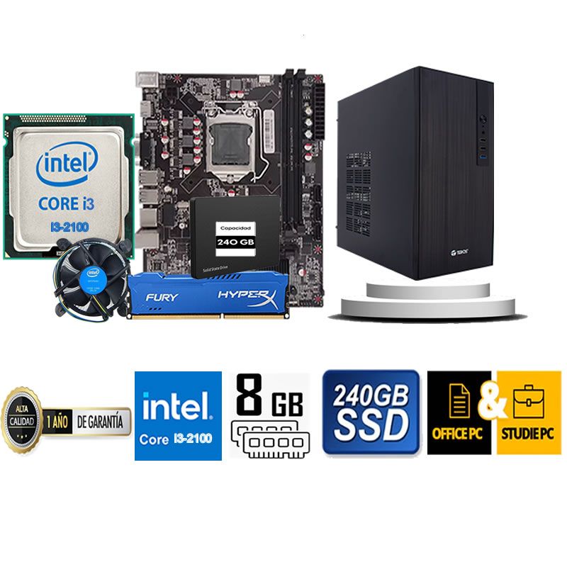 COMPUTADORA DE ESCRITORIO CORE I3 2100  8GB RAM 240  GB SSD