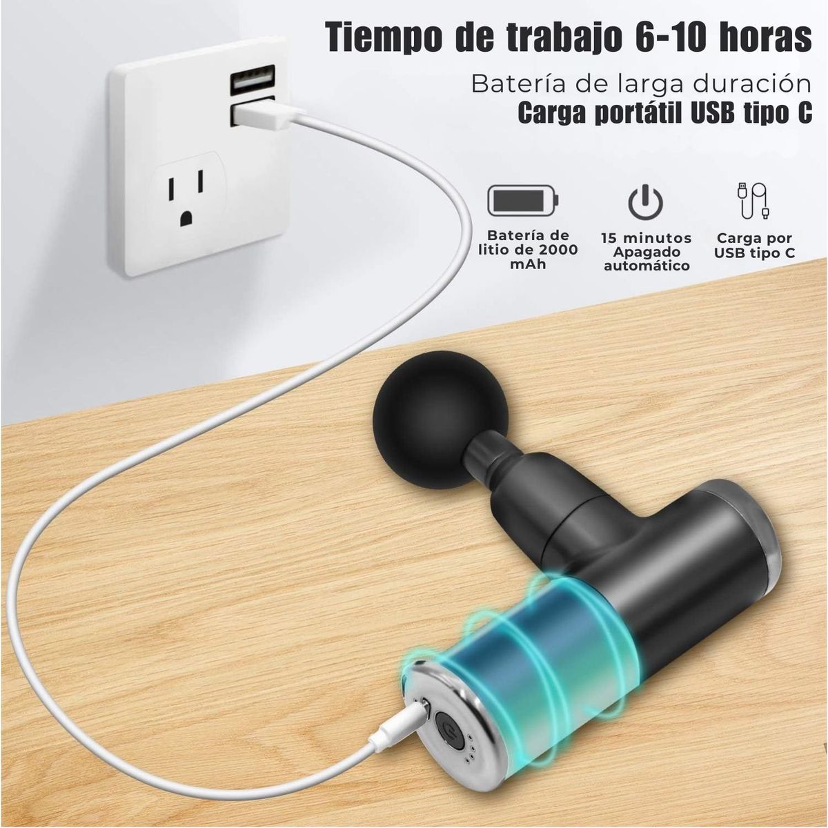 VICTORIA - Pistola de Masaje Muscular Profesional Cuerpo Completo 4 Velocidades