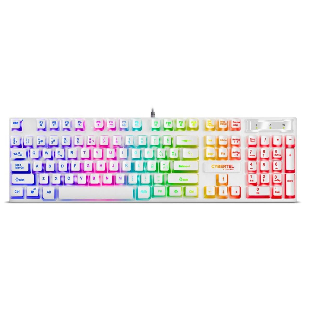 MICRONICS - Teclado Gamer Semi Mecánico Cybertel Xtreme White Rgb