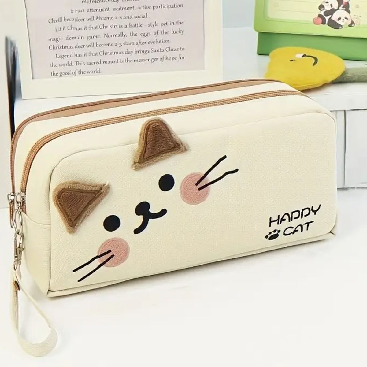 GENERICO - Cartuchera Kawaii Diseño Gatito 2 Compartimientos