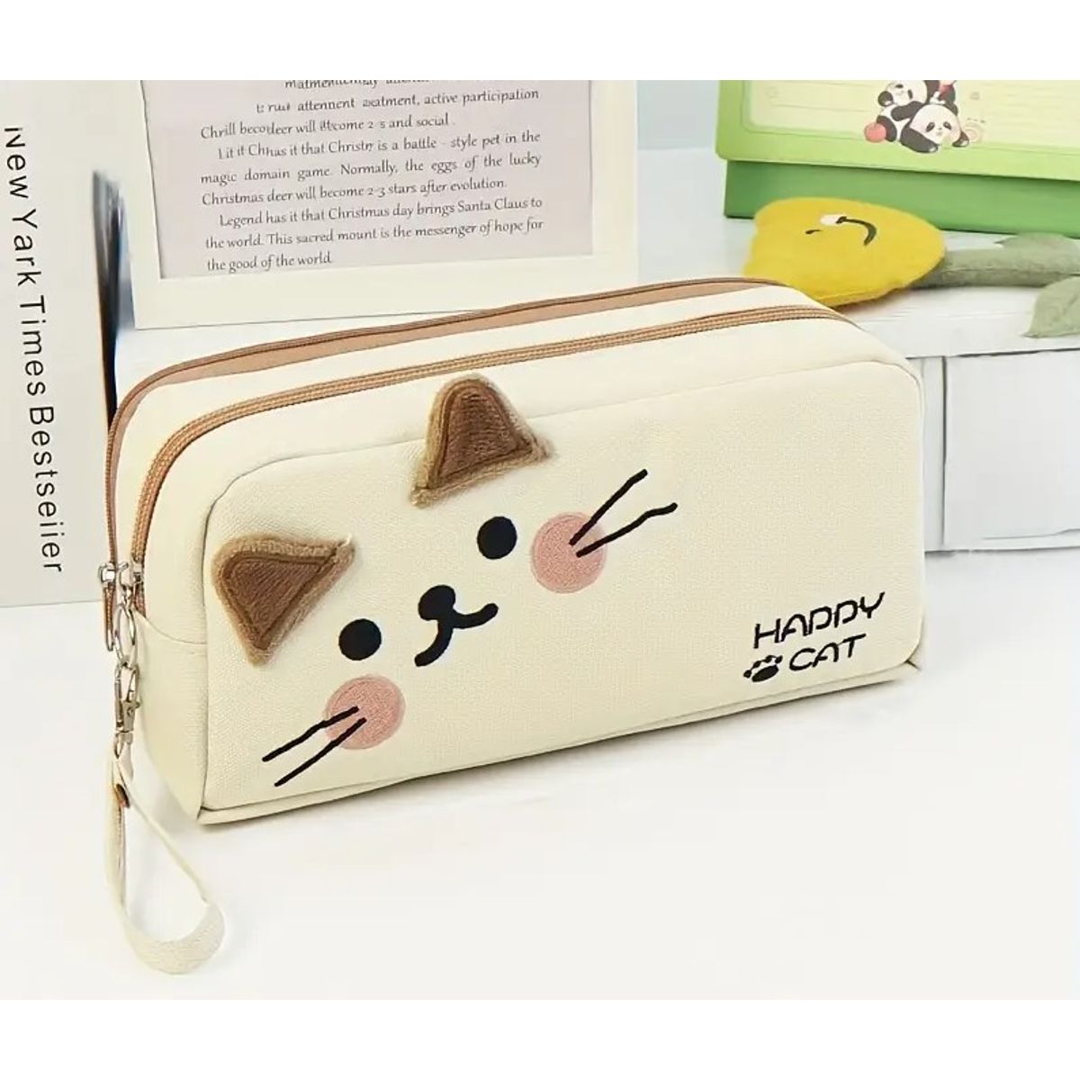 GENERICO - Cartuchera Kawaii Diseño Gatito 2 Compartimientos