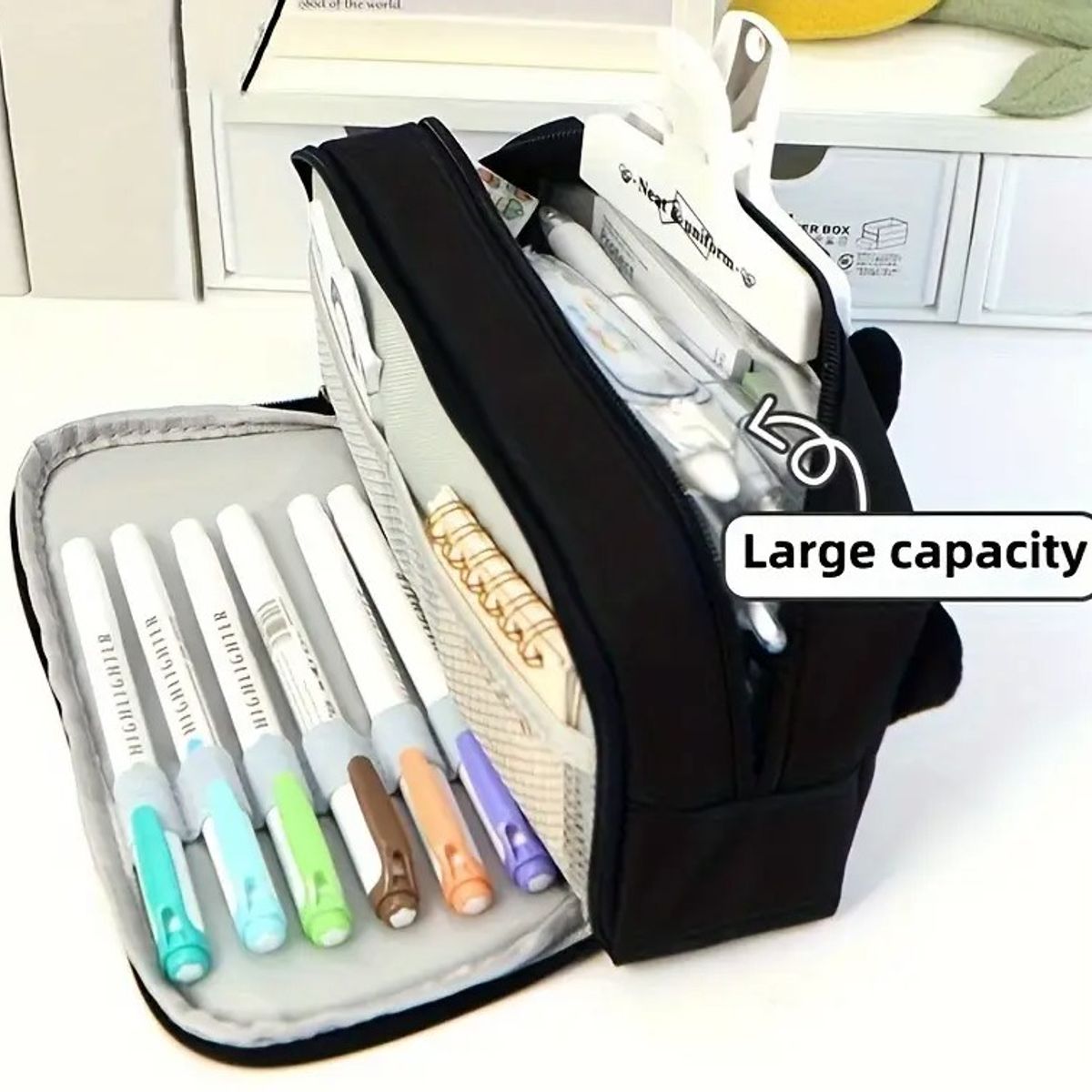 GENERICO - Set x 3 Cartuchera Escolares Diseño Gatito y Osito