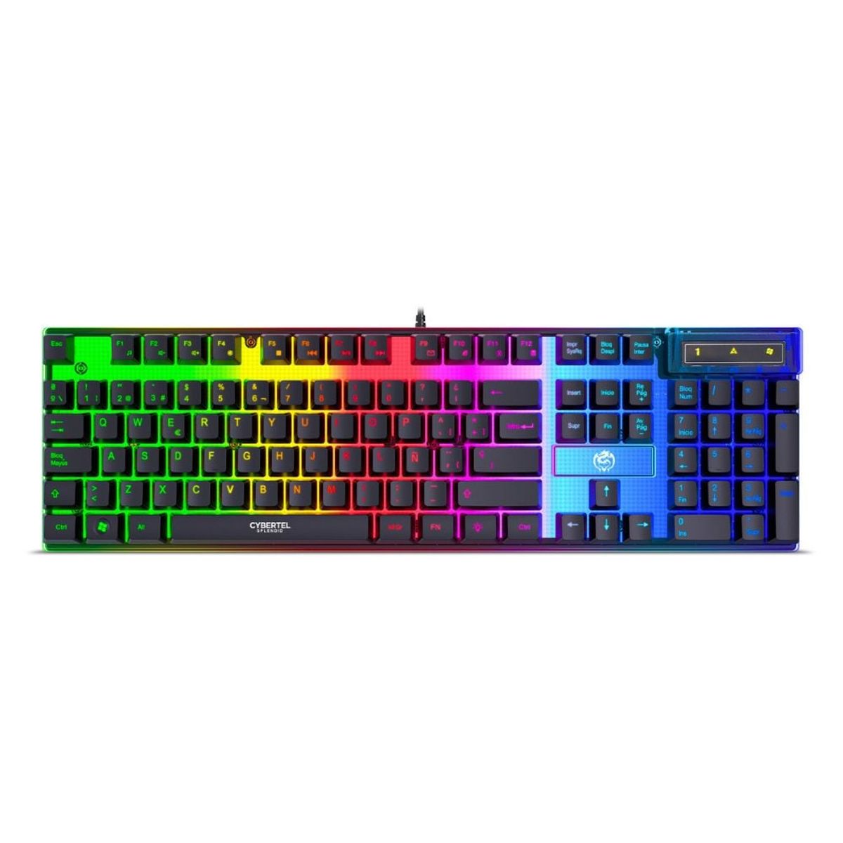 CYBERTEL - Teclado Gamer Semi Mecánico Cybertel Splendid Led Rainbow