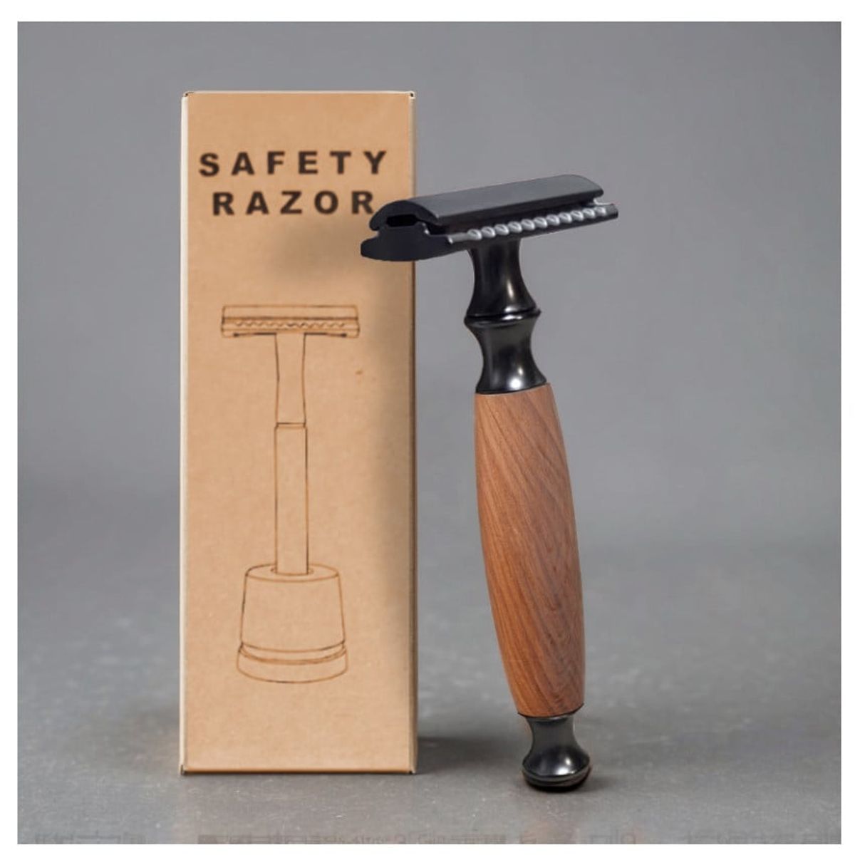 GENERICO - Maquina Afeitar Rasuradora Clásica Afeitadora Metal & Madera+ Navajas