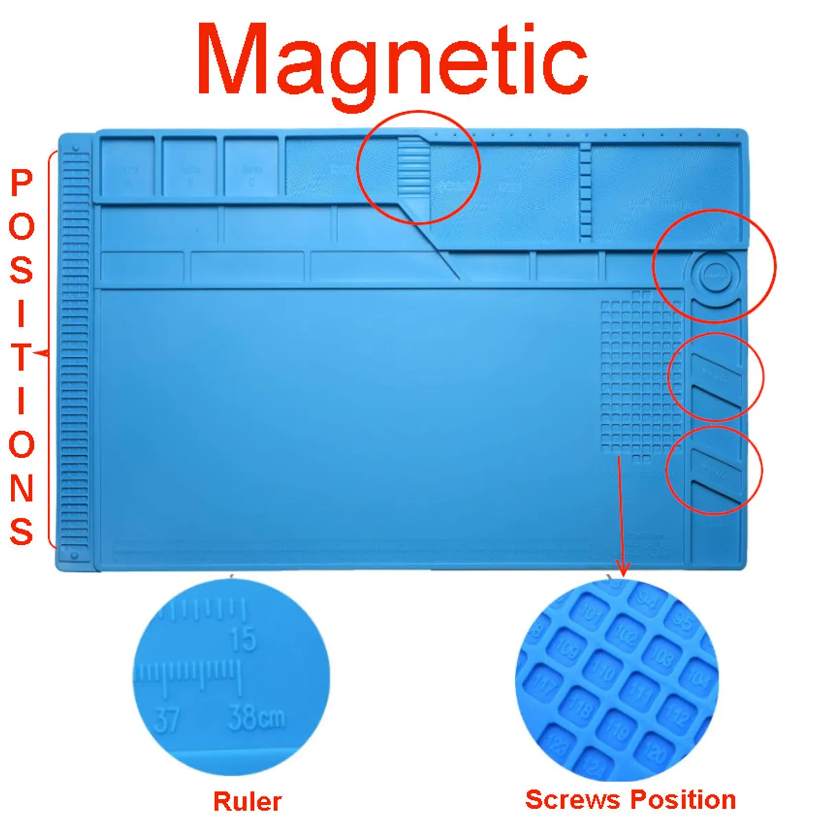 GENERICO - Alfombrilla Tapete Antiestatico S180 55x35 Reparacion para Cell Laptop