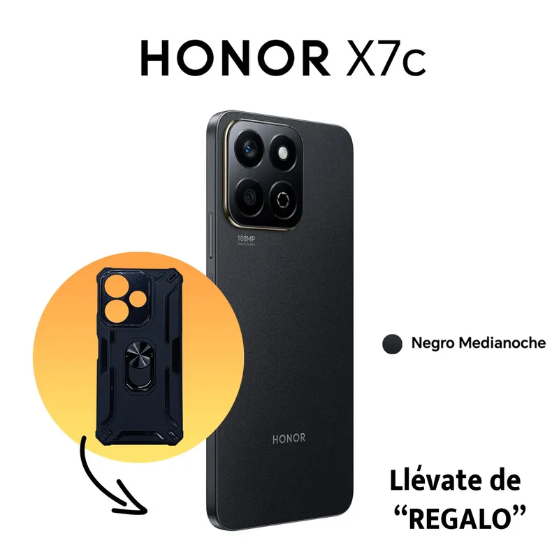 HONOR - HONOR X7C 8GB RAM 256GB COLOR NEGRO MEDIANOCHE CON ESTUCHE DE REGALO