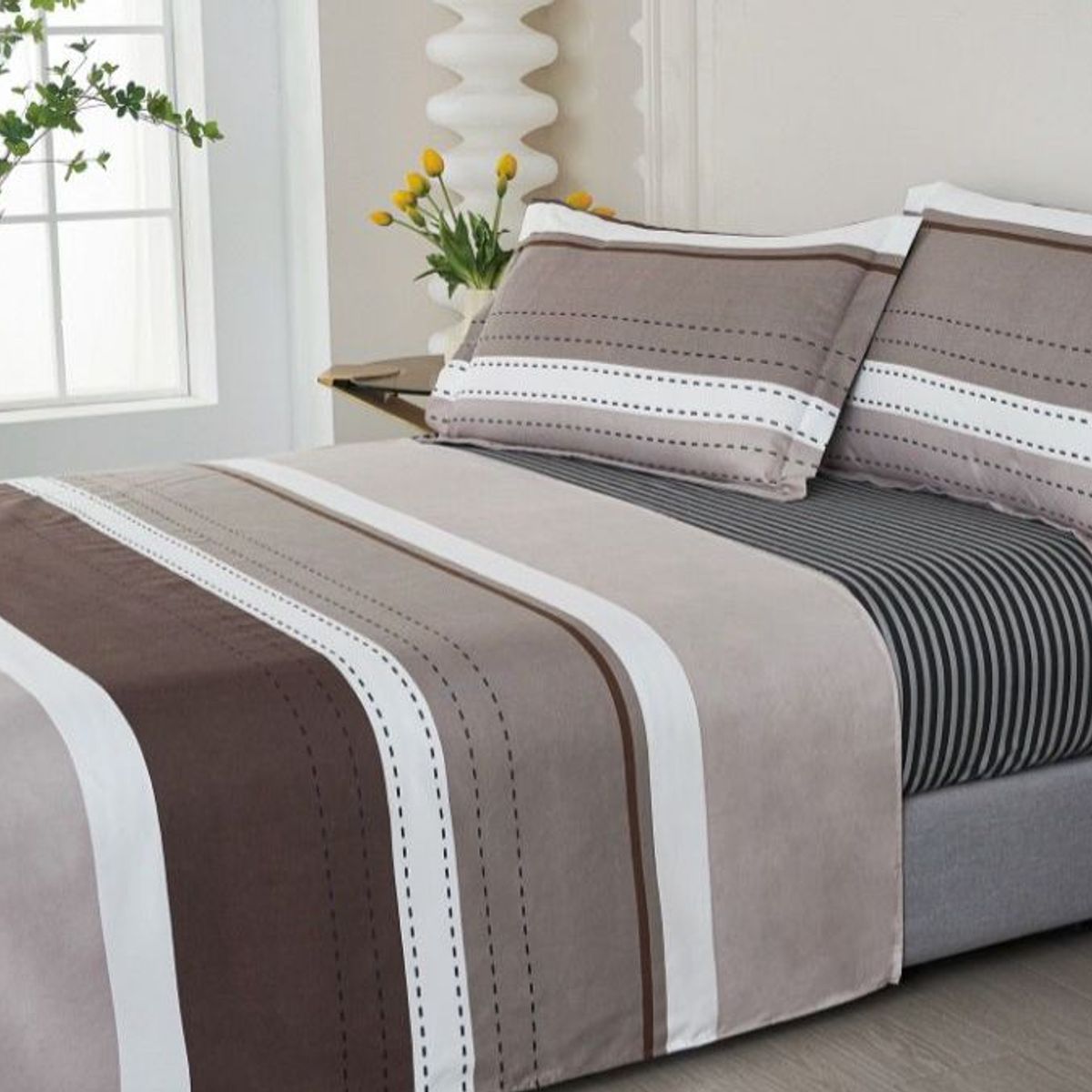 VENEZIA - Juego de sábanas VICENZA 2 plazas - 100% Algodón