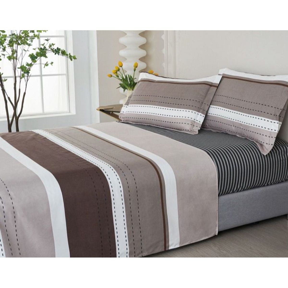 VENEZIA - Juego de sábanas VICENZA 2 plazas - 100% Algodón