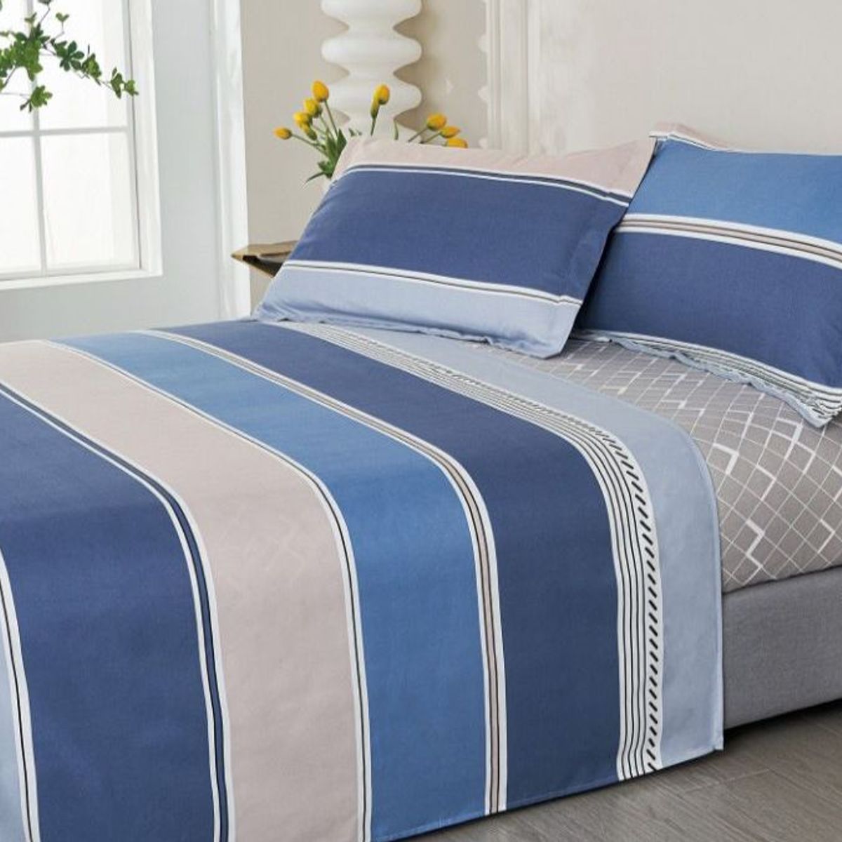 VENEZIA - Juego de sábanas VICENZA 2 plazas - 100% Algodón