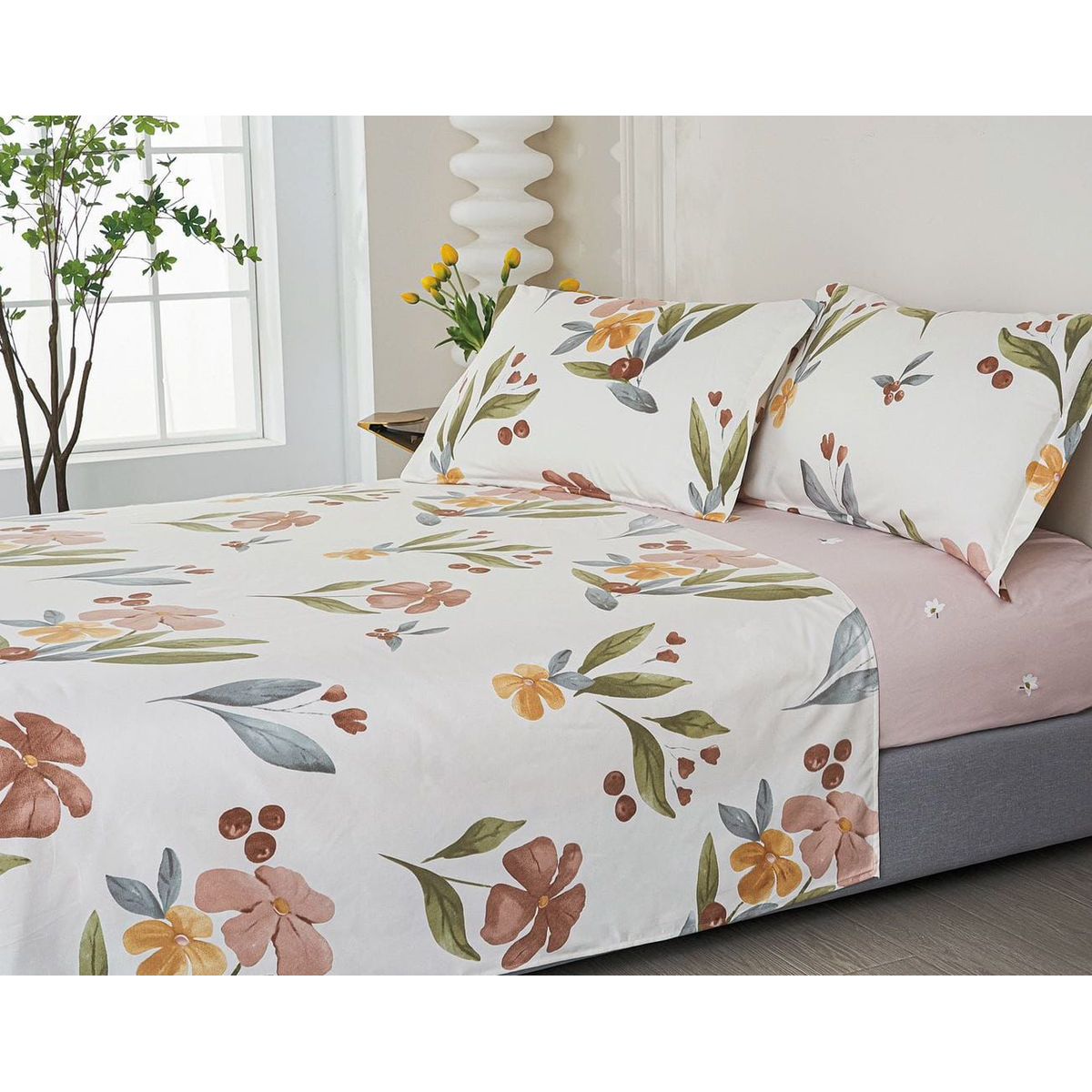 VENEZIA - Juego de sábanas VICENZA 2 plazas - 100% Algodón