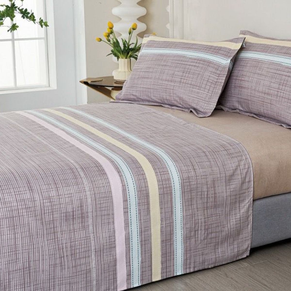 VENEZIA - Juego de sábanas VICENZA 2 plazas - 100% Algodón