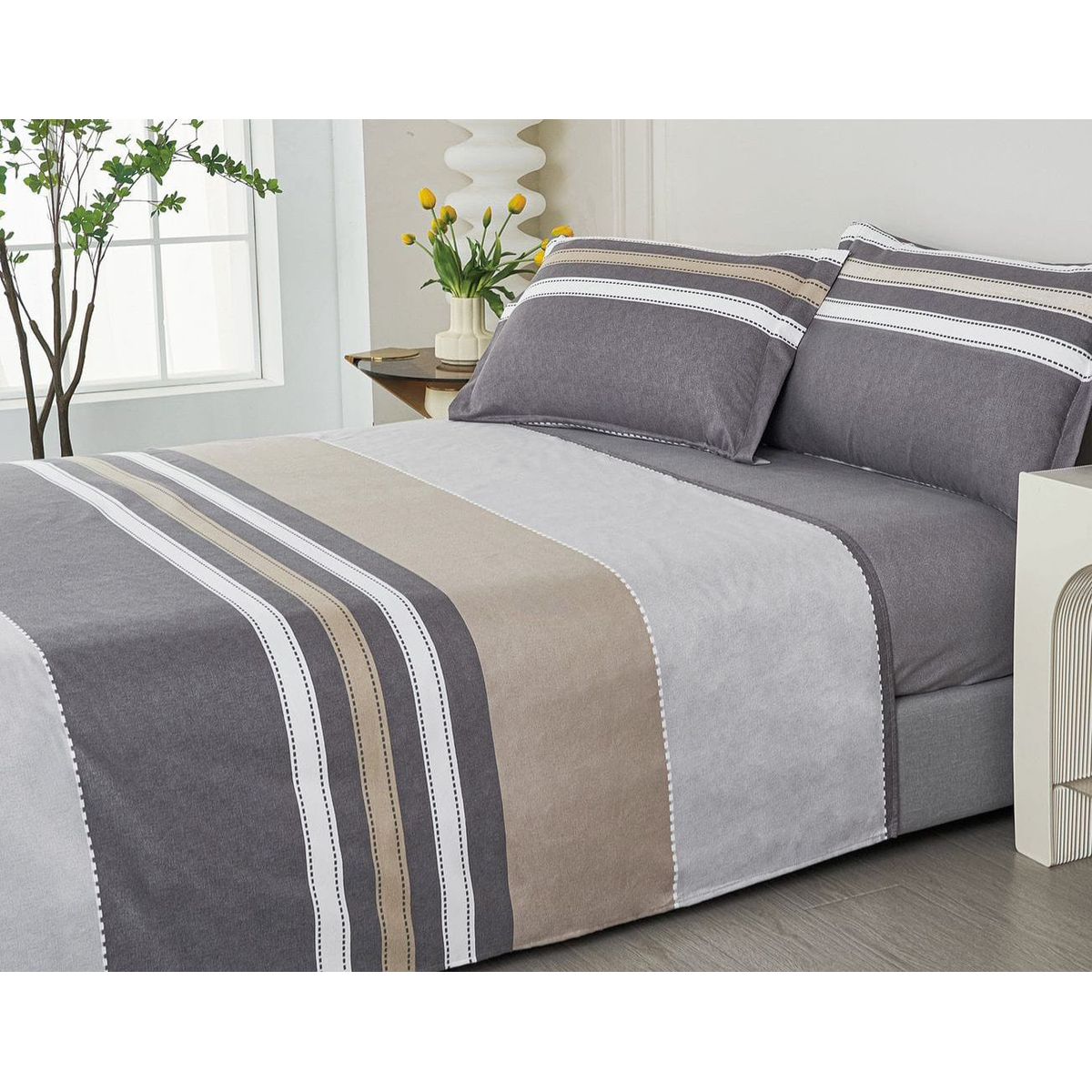 VENEZIA - Juego de sábanas VICENZA 2 plazas - 100% Algodón