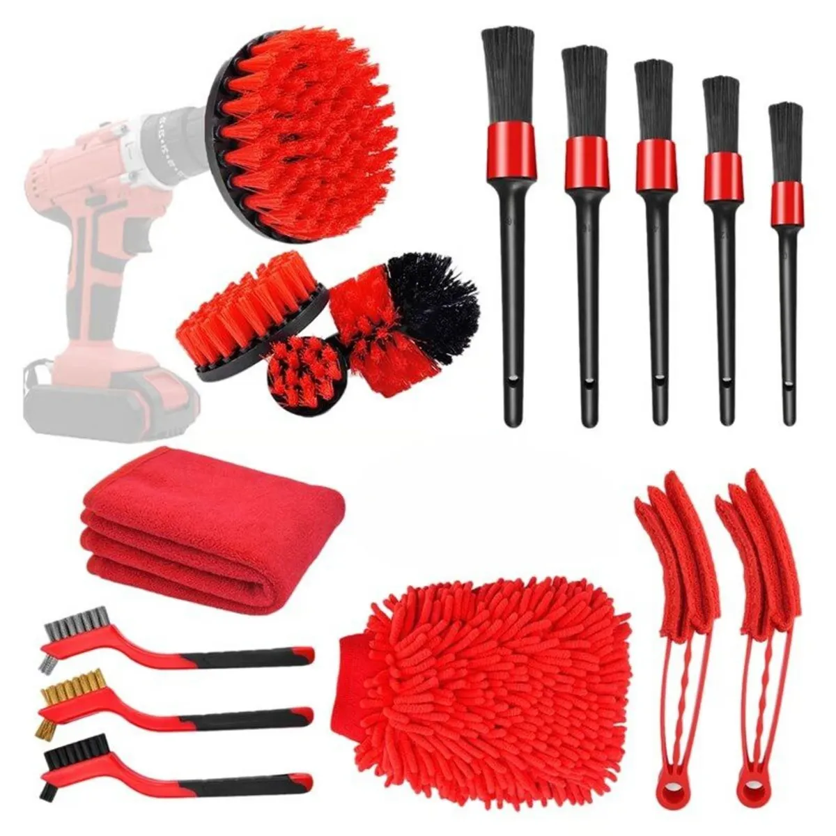 GENERICO - Set Accesorios De Limpieza Cepillos Cabezales Para Taladro