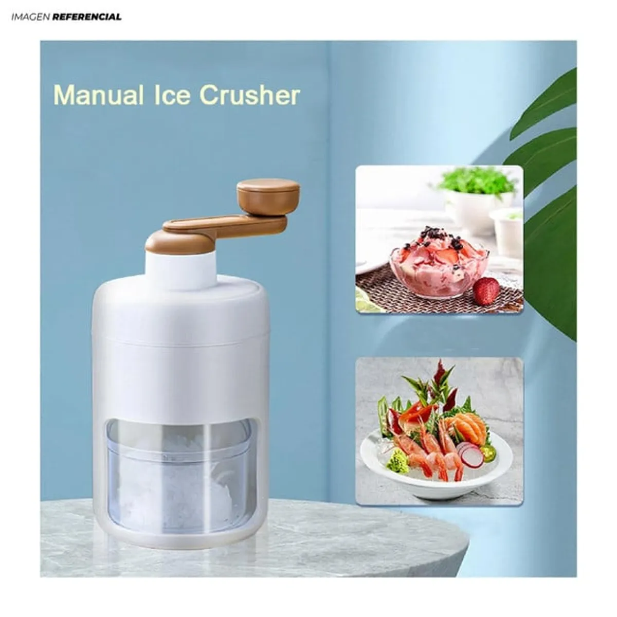 GENERICO - Maquina Trituradora Manual de Hielo color Blanco