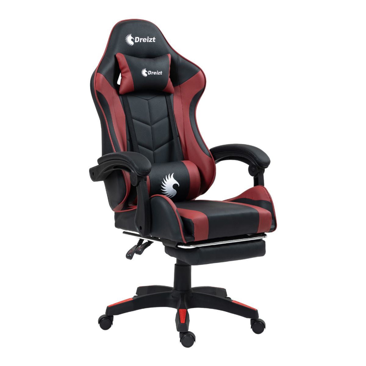 DREIZT - Silla Gamer Ergonómica Dreizt Shine Series Rojo Jam Posapies Reclinabl