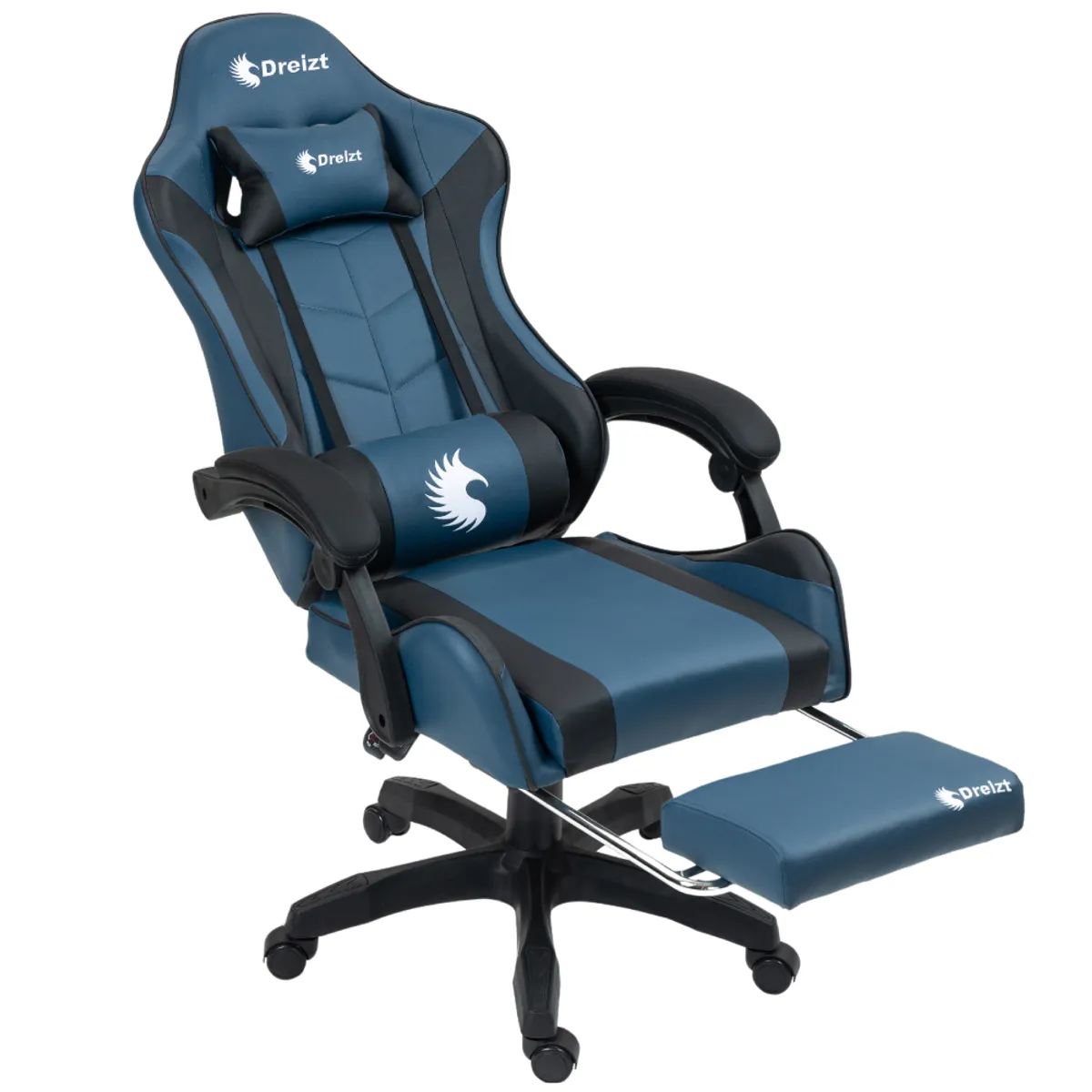 DREIZT - Silla Gamer Ergonómica Dreizt Shine Azul Indigo Posapies Reclinable