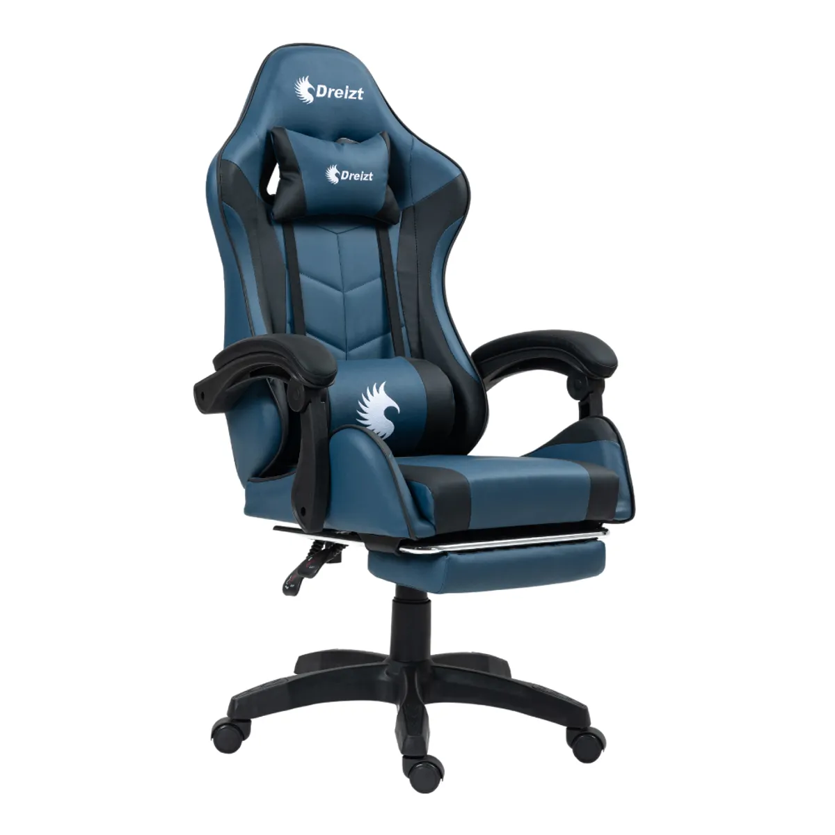 DREIZT - Silla Gamer Ergonómica Dreizt Shine Azul Indigo Posapies Reclinable