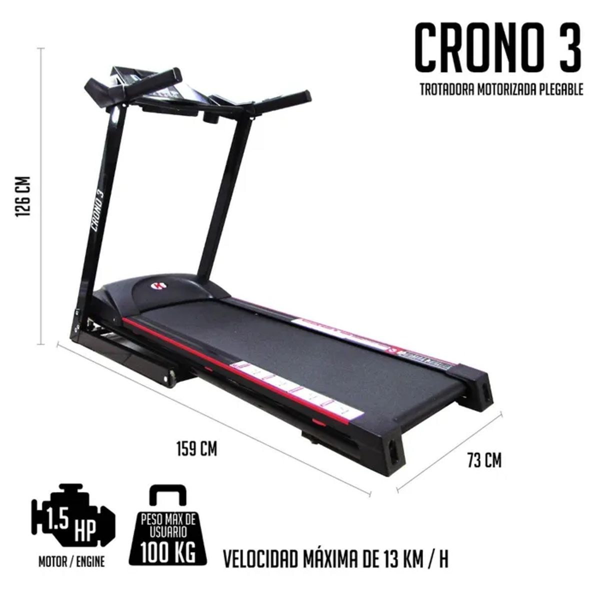 K6 FITNESS - Combo Fitness K6 Trotadora Crono 3