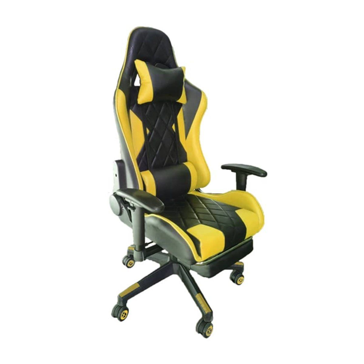 TEMEL - Silla Gamer iMUEBLES Amarillo Reclina 180° con Reposapiés