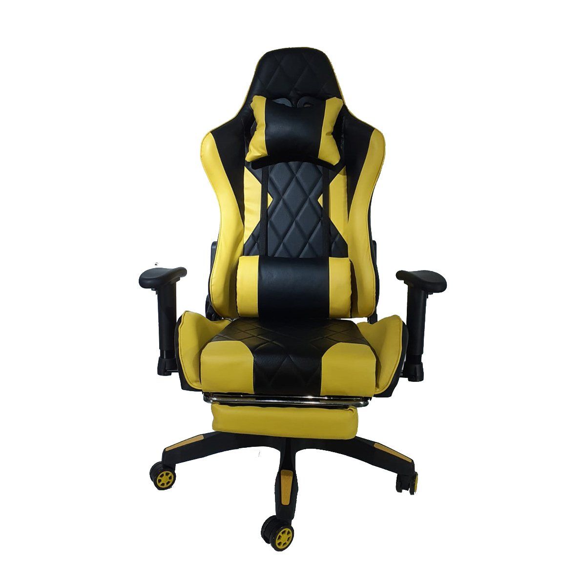 TEMEL - Silla Gamer iMUEBLES Amarillo Reclina 180° con Reposapiés