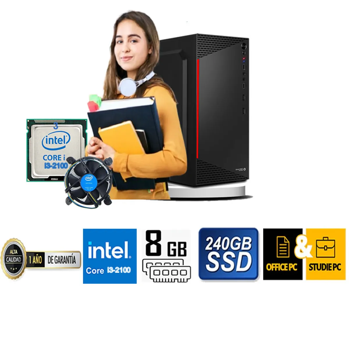 ENKORE - COMPUTADORA DE ESCRITORIO CORE I3 2100  8GB RAM 240  GB SSD